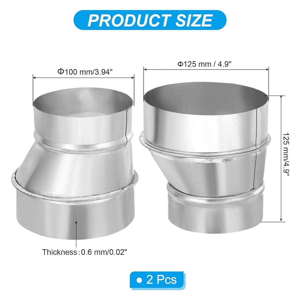 Amazon.co.jp: PATIKIL 125 mm - 100 mm 偏心ダクトレデューサー